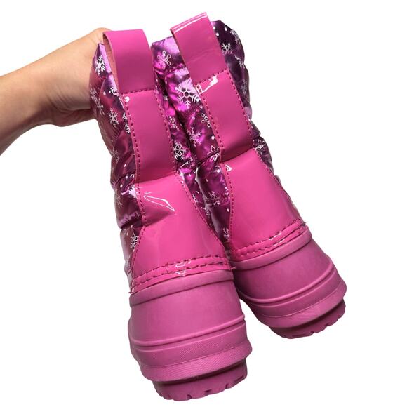 Totes Birchmount Water Resistant Winter Snowflake Snow Boots Girls Size 5M Pink - Picture 10 of 13